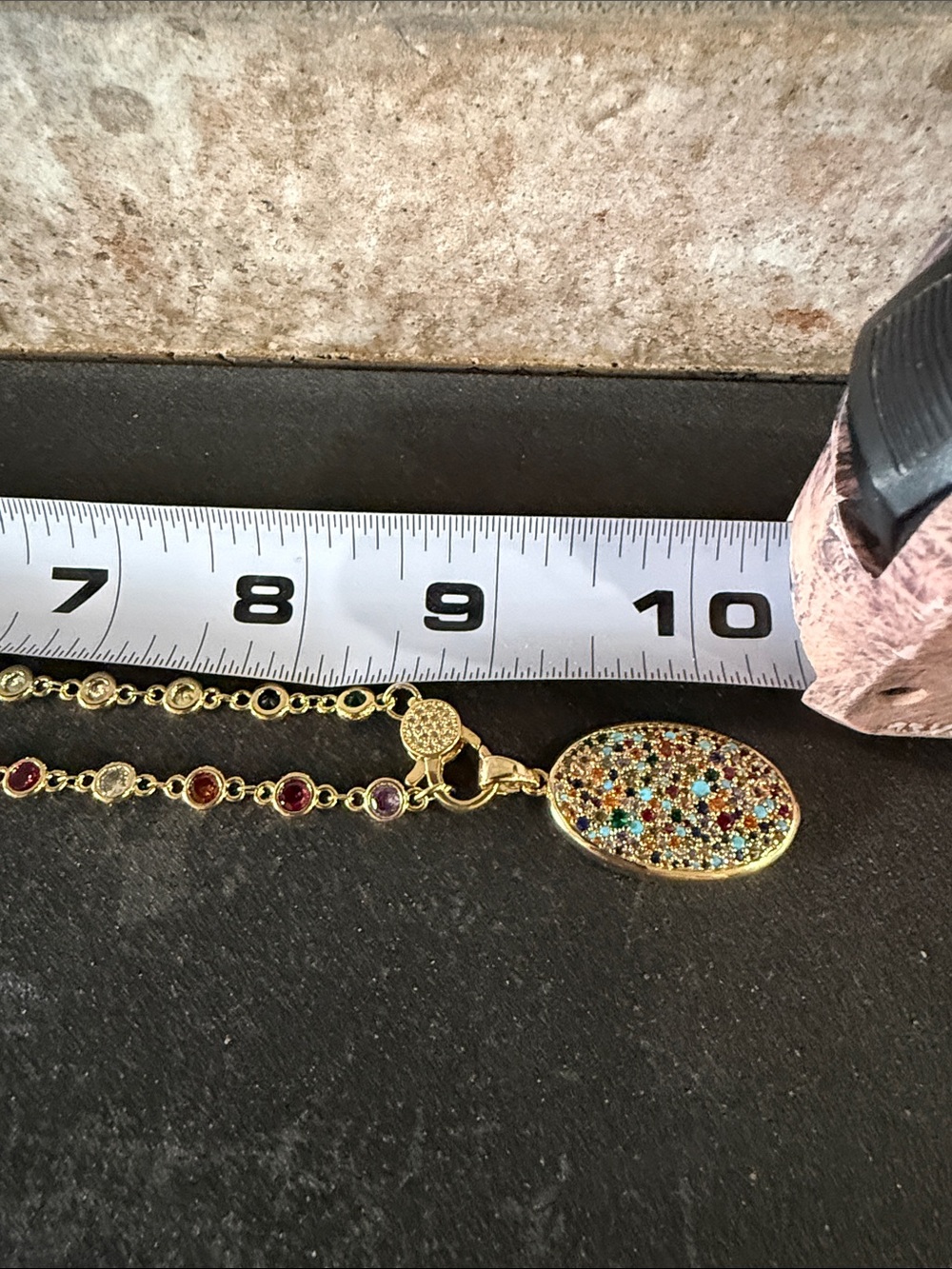 Freida Rothman Sterling Gold Multi-Stone Pendant Necklace - Picture 3 of 4